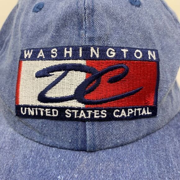 Vintage Denim Washington DC US Capitol Strapback Dad Hat Embroidered Patch ATT - Picture 2 of 6